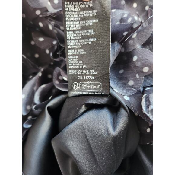 NWT Anthropologie 3D Floral Polka Dot Mini Dress size 10 Black #8A413 - Picture 12 of 12